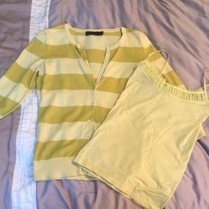 Bright cardigan and cami set from The Limited